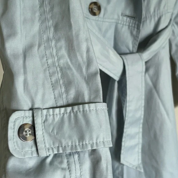 Laundry by Shelli Segal Trench Coat Size Small in Baby Blue Wrap Coat - Picture 10 of 12
